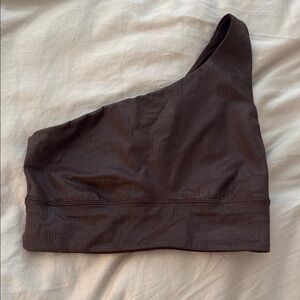 Lululemon Brown Shimmer One-Shoulder Crop Top / Bra